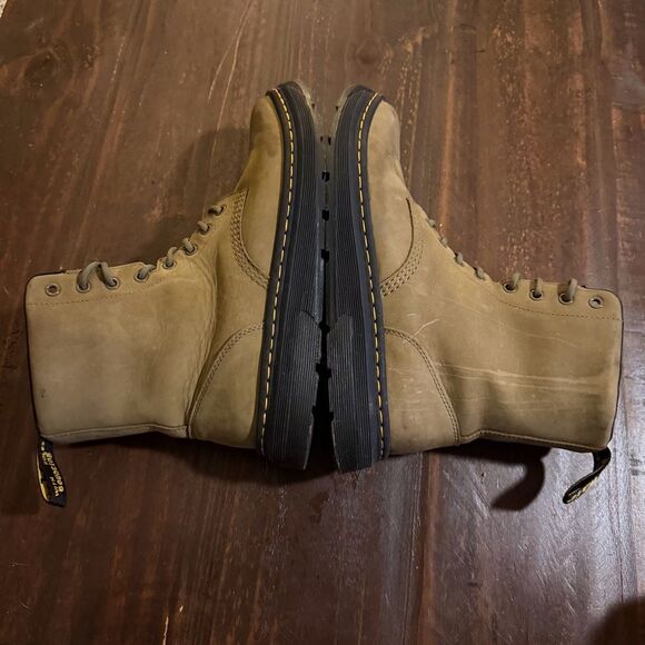 Dr. Doc Martens Taupe Brown Crewson Neubuck Leather Lace-Up Boots Size 11M - Picture 6 of 10